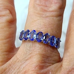 Tanzanite Sterling Silver Band Ring